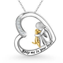 Classic Elegant Women's New S925 Sterling Silver Cute Pet Pendant Necklace, Minimalist Luxury Clavicle Chain