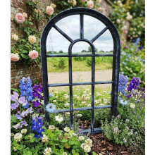 Window Style Wall Mirror Simply Stylish Decor 69x 34cm Black Rustic