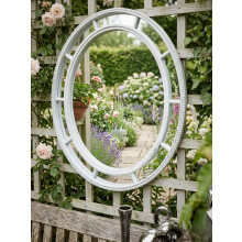 White Shabby Chic Oval Mirror 48.5x58.5x3CM