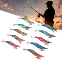 3.0# Tintenfisch-Jig-Haken mit 3D-realistischen Augen, leuchtendem Schwanz, Salzwasser-Garnelen