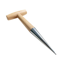 Garden Dibber Wooden Handle Planting Hole Punch Tool for Seedlings and Bulb Transplanting