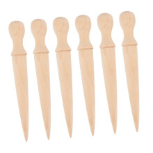 Garden Dibber Set 6pc Ergonomic Wooden Handle Soil Planting Hole Digger Tool for Bulbs and Seedlings