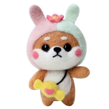 Fashion Doll Wool   DIY Non Finished Poked Set Handcraft Kit for Needle Material Bag Pack Doll for Girl,B