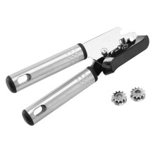 Kitchen Manual Can Opener Stainless Steel Can Opener, Easy Turn Knob Durable Handheld Can Opener with 2 Spare Wheel