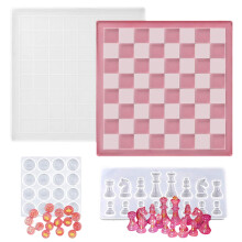 Schach Brett Silikon Harz Formen, Schach Brett Kristall Epoxid Harz Guss Form für DIY Harz Basteln