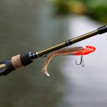 SUNMIle 5 Unids Pesca Jig Hooks Lead Jigs Gancho de SeñUelo Suave Percha Bass Trucha Haken Hooks-Rojo