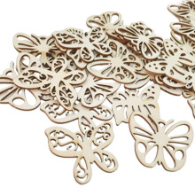 50Pcs Wood Discs Slices Butterfly Shape Unfinished Wooden Cutouts DIY Decoration