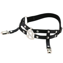 Punk Pentagramm Leder Strumpf BäNder Goth Bein Ring Weiblich Sexy Revits Strumpf BäNder Harajuku Strassenmode Dehnbar Party Bein Ringe