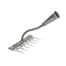 7‑Tooth Heavy Duty Garden Dethatching Rake with Sharp Manganese Steel Blades and Ergonomic Non‑Slip Handle