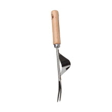 Ergonomic Garden Weeding Fork Stainless Steel Root Remover with Curved Lever Design for Lawn
