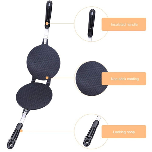 Waffle Cone Maker, Nonstick Waffle Cone Making Mold Kitchen Gas Baking Tool Mould for Home, Kitchen, Restaurant 18cm 2