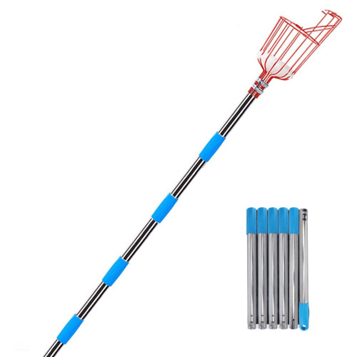 Fruit Picker Tool with Basket, Adjustable Telescopic Fruit Picker Pole 7.8ft for Apple Mango Orange