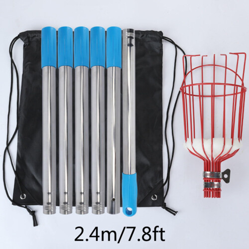 Fruit Picker Tool with Basket, Adjustable Telescopic Fruit Picker Pole 7.8ft for Apple Mango Orange 1