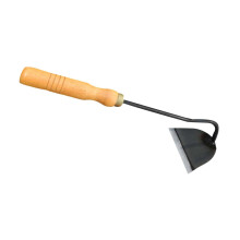 Handheld Garden Hoe with Wooden Handle, Lightweight Forged Steel Weeding Tool for Planting and Soil Loosening