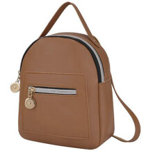 Cute Backpack for Women Leather Daypacks Convertible Shoulder Bag Purse Mobile Phone Messenger Crossbody Bag,Brown
