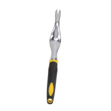 Garden Weeder Tool with Curved Aluminum Head and Ergonomic Rubber Grip for Root Removal