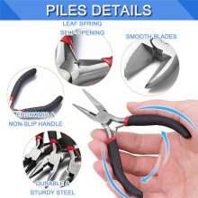 Jewelry Making Supplies Kit - 8Pcs Beading Tweezers Tool Set with Round Nose/Side Cutting/Needle Nose Pliers for DIY
