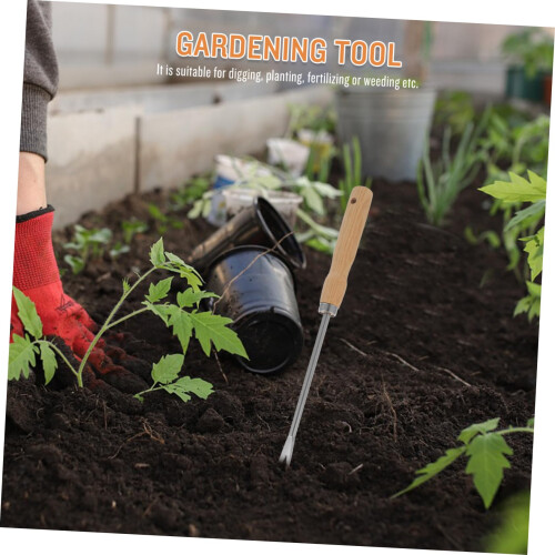 Ergonomic Wooden Handle Weeding Tool for Precision Root Removal, Durable Long Handle Dandelion Puller 2