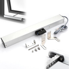 Electric Chain Window Opener with Remote Dual Control, Low Noise DoubleLayer Chain, 24V Aluminum Alloy 300MM Stroke for Skylight and Greenhouse