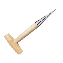 Garden Dibber Planting Tool with Ergonomic Wood Handle for Quick Planting Holes and Seedling Transplant