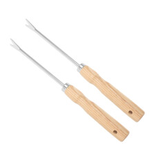 Garden Weeding Tool Set 2pcs Hand Weeder with Wooden Handle and Iron Tip for Precise Dandelion Removal