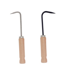 Stainless Steel Weeder 2Piece Set with Ergonomic Wooden Handle, Manual Root Puller for Lawn and Garden