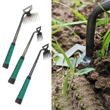 Weed Puller Tool with Ergonomic Handle Grip, 6Tooth Steel Head Manual Weed Remover for Lawn and Garden
