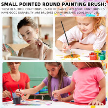 200 Pcs Round Painting Brush Hand Made Drawing Detail Brushes Art Synthetic Fine Paint Brushes for Acrylic(Size0,00,000)