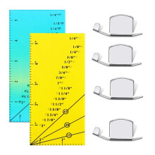 2 PCS Seam Guide Ruler with 4 PCS Magnetic Seam Guides,1/8in to 2in Straight Hems Sewing Ruler,Seam Allowance Ruler