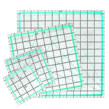 4PCS Square Quilting Ruler (12.5/9.5/6/4.5Inch) Sewing Acrylic Ruler Anti-Slip Ruler DIY Quilting Tools