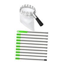 Extendable Fruit Picker Tool with Bag, Extra Long Reach Telescopic Pole for Tall Trees, Lightweight Steel