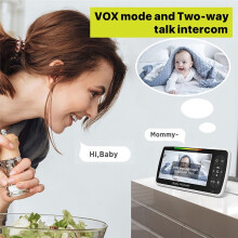 5 Inch HD Baby Monitor, Video Baby Monitor, Remote Pan Tilt Zoom Wide Viewing Angle, Baby Camera Security Camera,US Plug