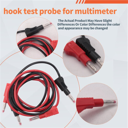 2Pcs Multi-meter Test Leads Cable Jumper Wire  Security 4mm Banana Plug Retractable Test Tool Red Black