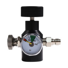 Kit de Conector de Adaptador de Cilindro de Tanque de CO2, Adaptador de Recarga de Cilindro de Refrigerante de CO2 de Rosca TR21-4 com ManôMetro de