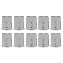 10 STKS voor Anderson Style Stekkerconnector 50A met voor Anderson-Handvat Heftruck Batterij Opladen Snelkoppelingen Kit Grijs