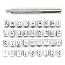 Stempelset mit Großbuchstaben und Zahlen, 4 mm, Alphabet-Stempelwerkzeug-Set, Stempelwerkzeug für Lederarbeiten