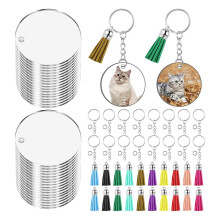 320Pcs Acrylic Keychain Blanks Clear Acrylic Keychain Blanks for Vinyl with 80 Pcs Acrylic Blanks 80 Pcs Tassels