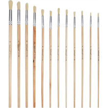12 PCS Wooden Stencil Brush, Wood Paint Template Brush, for Wood Wall Model House Painting,Acrylic Painting,Oil Painting