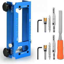 Door Hinge Jig,Adjustable Router Template Kit with File,Fits 2.5"-5"Size Hinges Radius/Square Corner Hinges,Compatible B
