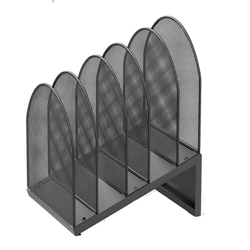5-Section Desk File Organizer, Metal Mesh Folder Organizer for Documents, Mail & Office Papers