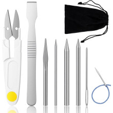 7 Pieces Paracord Stitching Set with Storage Bag,Smoothing Tool, Scissors for Leather Weaving,Laces Strings and Paracord