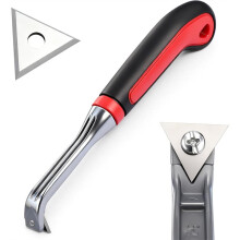 Carbide Scraper with Replacement Blades 1 Inch Three-Edged Steel Blade Ergonomic Paint Scraper Tool Paint Shaver