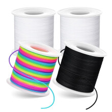 Stretchy Bracelet String Kit with Scissors & Beading Needle, 4 Rolls Elastic String for DIY Crafts, 1mm Stretchy Cord