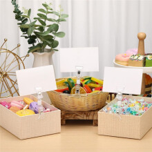 50 Pcs Double Sided Sign Clips Sign Display Clip Clear Rotatable Merchandise Clip Sign Holder Plastic Tag Clip
