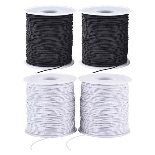 Stretchy String for Bracelets, 4 Rolls 1 mm Sturdy Elastic String Elastic Cord for Jewelry Making, Necklaces
