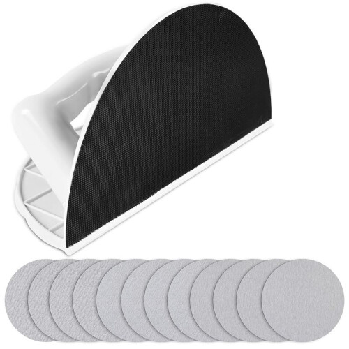 Drywall Corner Sander with 12PCS 9 Inch Sanding Discs, Semi-Circular Hook and Loop Backing for Efficient Sanding