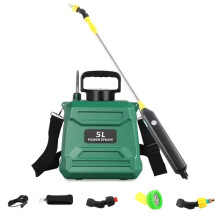 New 5L Agricultural Spray, Backpack Type High-Pressure Spray, Electric Irrigation Disinfection Pesticide Spray Green