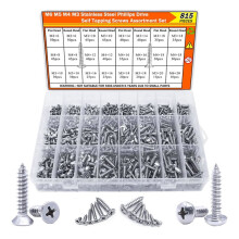 Kits de 815 Vis Ă Bois en Acier Inoxydable 304, Jeux de Vis Autotaraudeuses