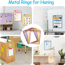 10PCS Dry Erase Pockets, Extra LargeReusable Dry Erase Pocket Covers, Ticket Holders, Teacher Supplies Dry Erase Covers