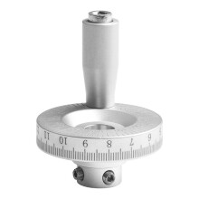 Aluminum Alloy Lathe Hand Wheel 50mm Diameter with Scale for Machine Tool Slide, Silver Rocker Knob(12mm)